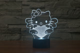 3D 7 Color Hello Kitty Illusion Lamp V2 with Remote Control
