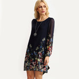 Casual Dark Floral Dress