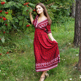 Deep V Neck Floral Dress By Bohoartist